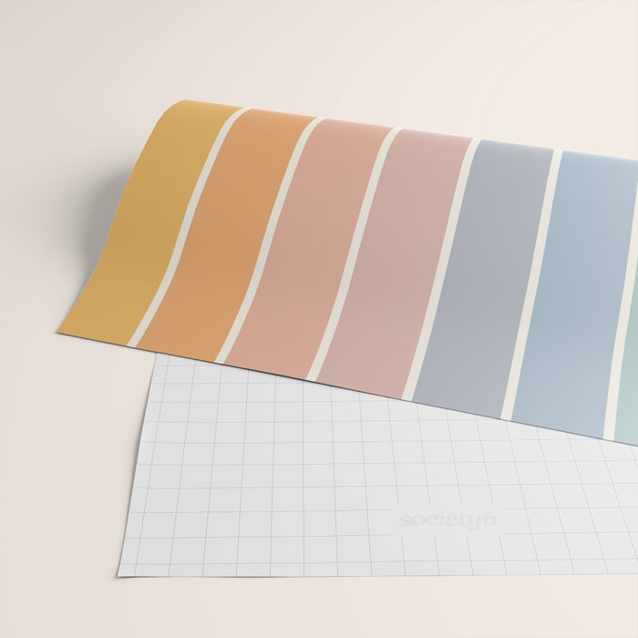Gradient Arch XIII Retro Mid Century Modern Rainbow Wrapping Paper Gallery Image 2