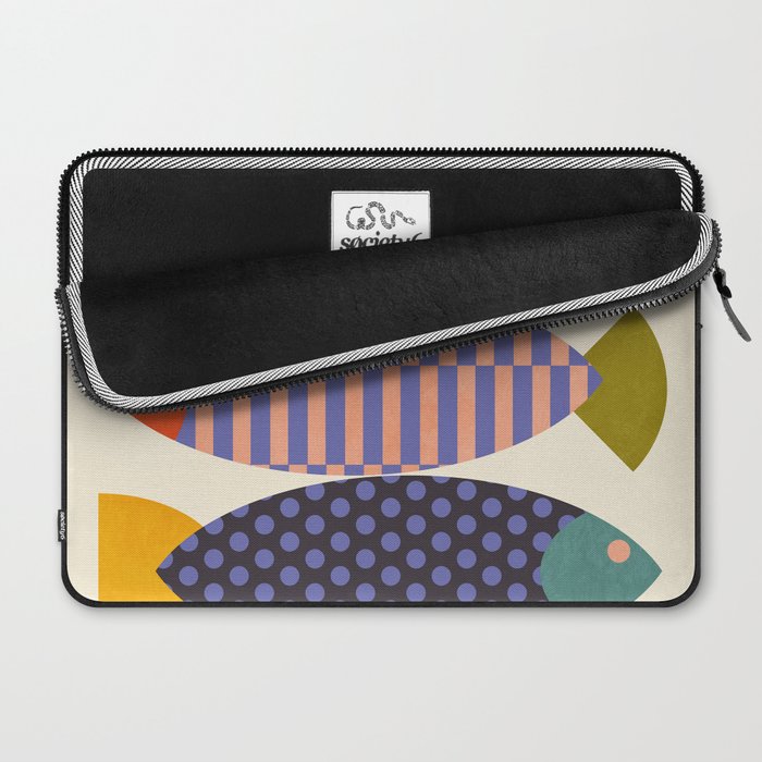 mid century abstract fishes Laptop Sleeve Gallery Image 2