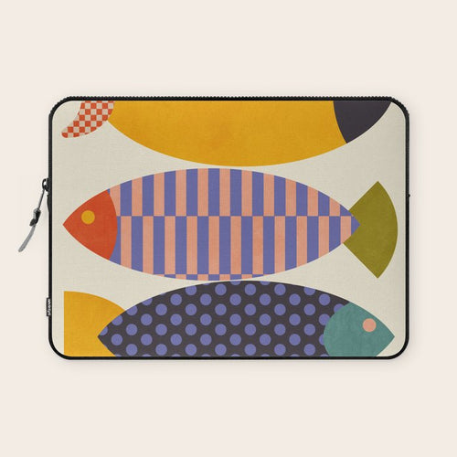 Mid Century Abstract Fishes Laptop Sleeve Gallery Image 1
