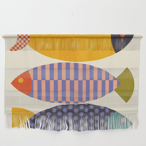 Mid Century Abstract Fishes Wall Hanging Gallery Image 1