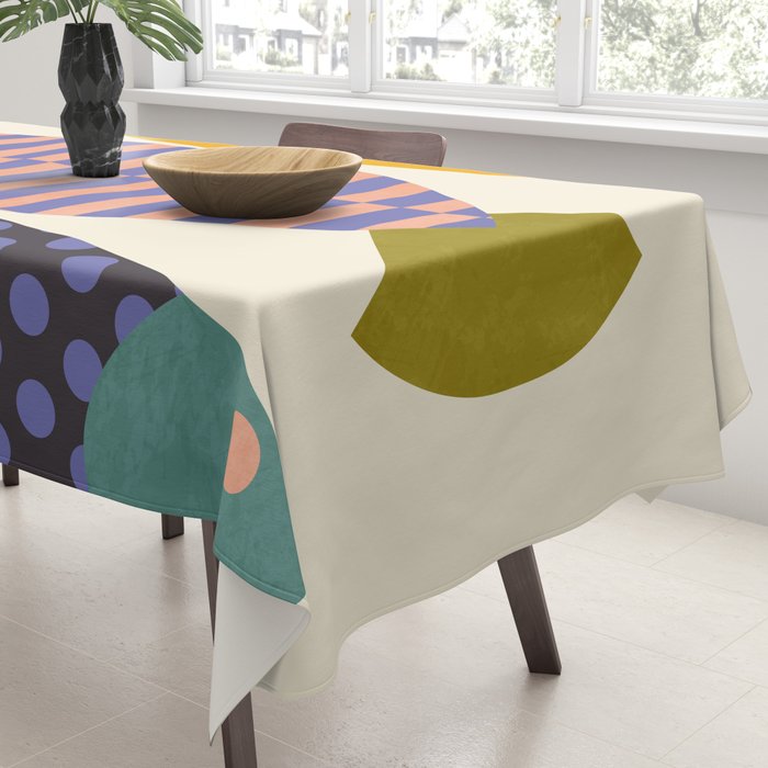 mid century abstract fishes Tablecloth Gallery Image 3