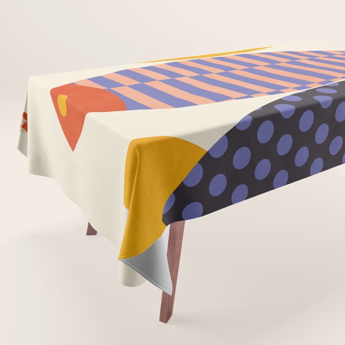 mid century abstract fishes Tablecloth Gallery Image 1