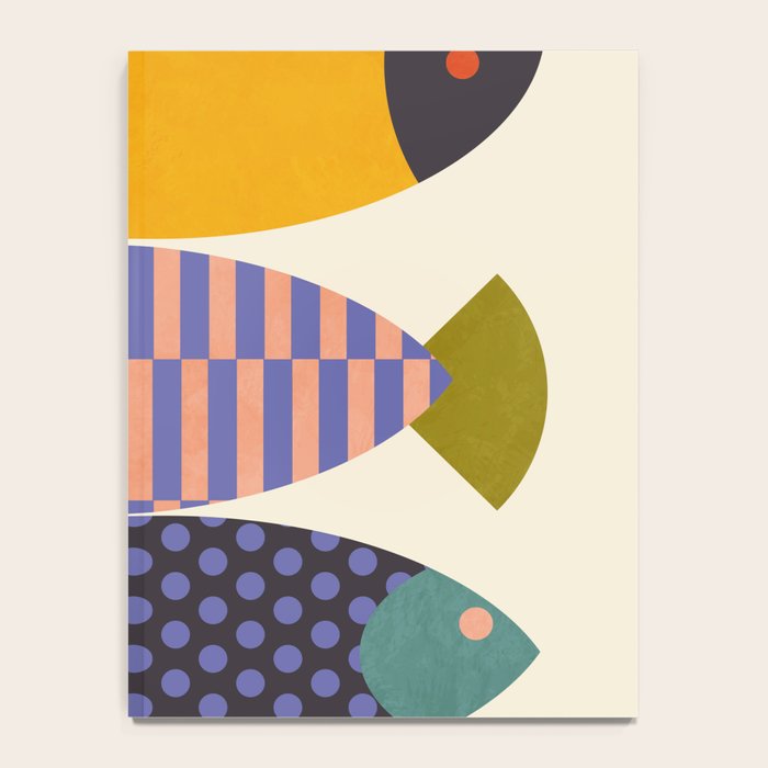 mid century abstract fishes Notebook Gallery Image 4