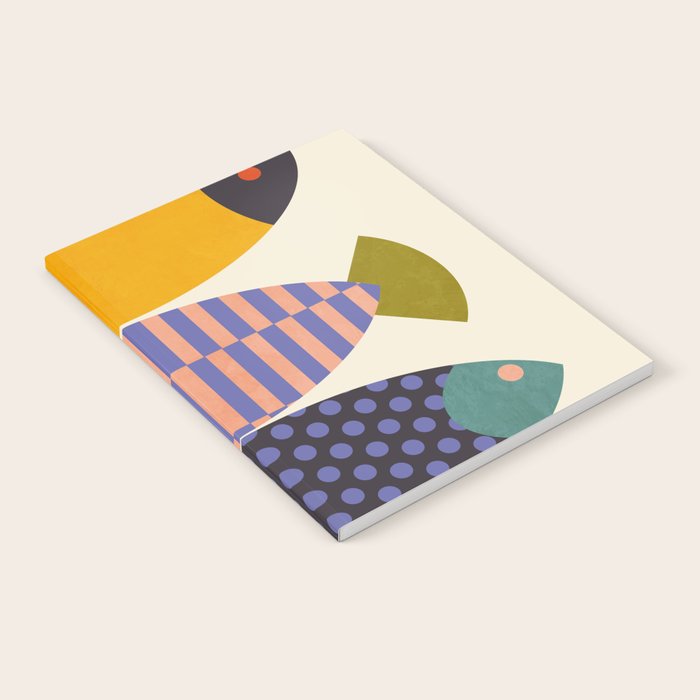 mid century abstract fishes Notebook Gallery Image 2