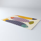 mid century abstract fishes Rug Gallery Image 3