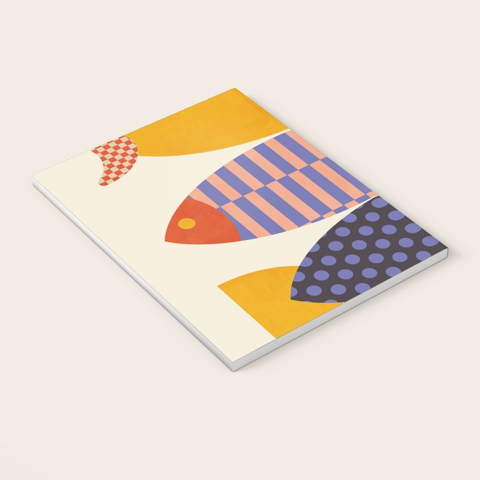 mid century abstract fishes Notebook Gallery Image 3