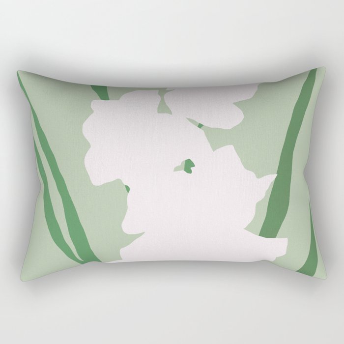 Porcelain pure white flower Rectangular Pillow Gallery Image 1