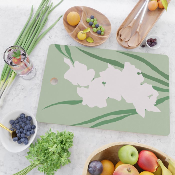 Porcelain pure white flower Cutting Board Gallery Image 2