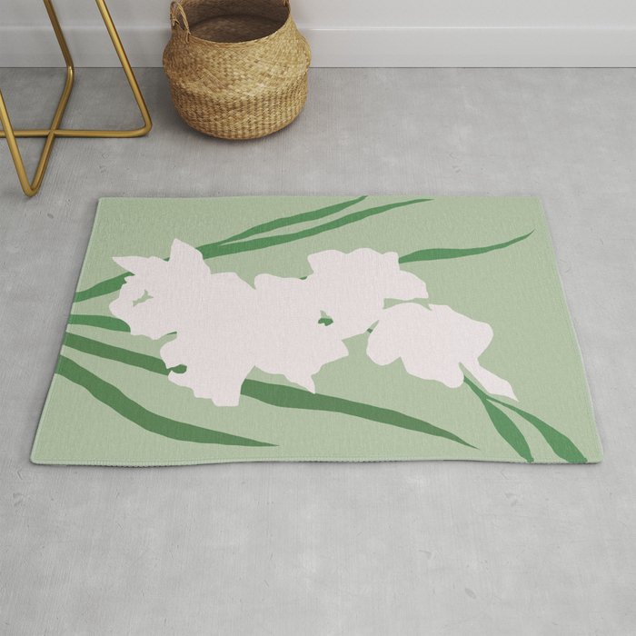 Porcelain pure white flower Rug Gallery Image 1