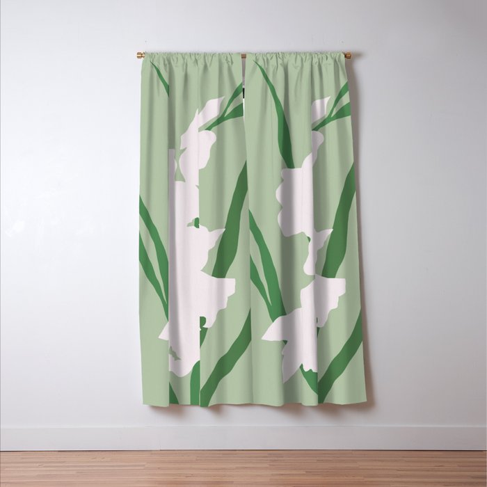 Porcelain pure white flower Window Curtain Gallery Image 3