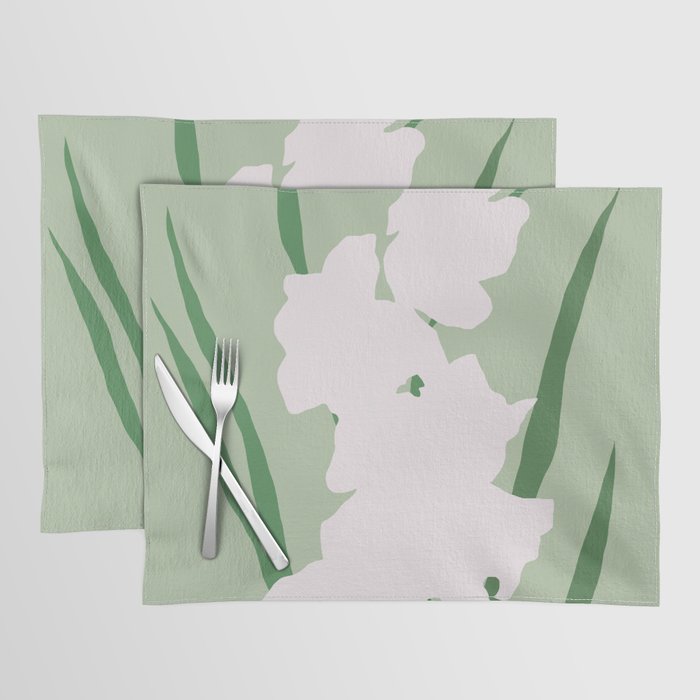 Porcelain pure white flower Placemat Gallery Image 1