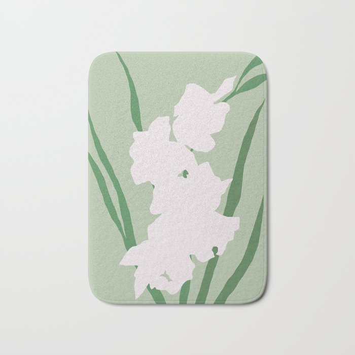 Porcelain pure white flower Bath Mat Gallery Image 1