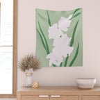Porcelain pure white flower Wall Tapestry Gallery Image 2