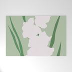 Porcelain pure white flower Welcome Mat Gallery Image 1