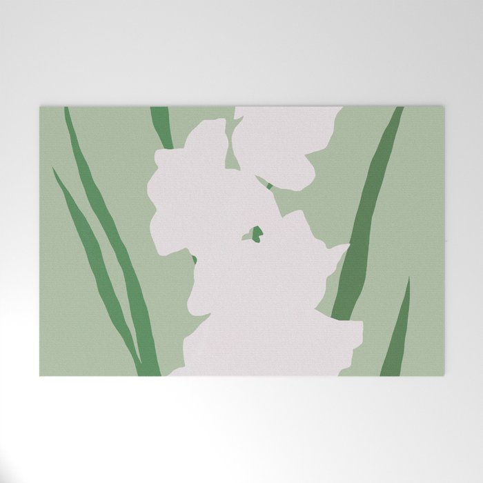Porcelain pure white flower Welcome Mat Gallery Image 1
