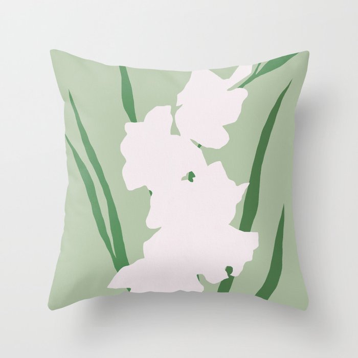 Porcelain pure white flower Throw Pillow Gallery Image 6