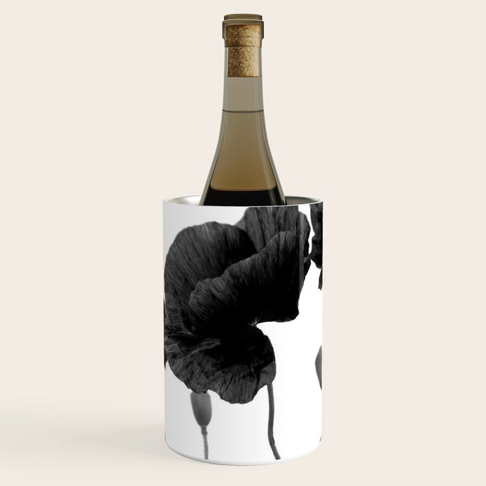 Poppy (black and white) Wine Chiller Gallery Image 1