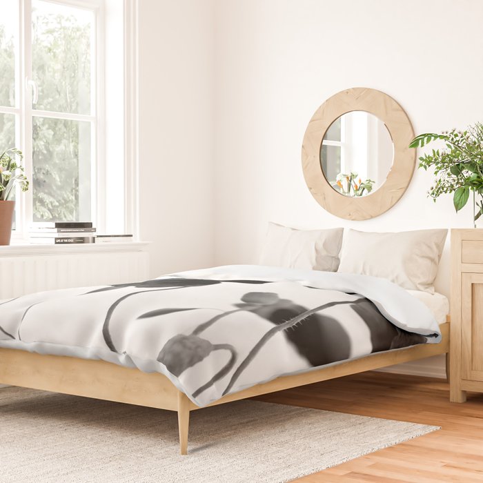 Poppy (black and white) Duvet Cover Gallery Image 2