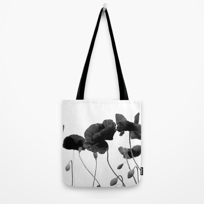 Poppy (black and white) Tote Bag Gallery Image 2