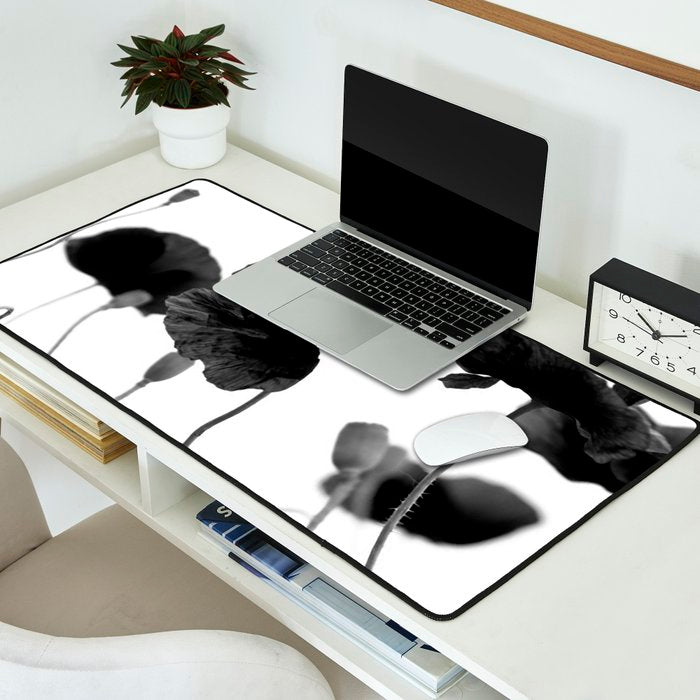 Poppy (black and white) Desk Mat Gallery Image 2