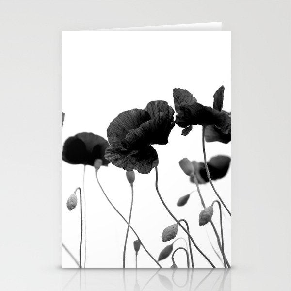 Poppy (black and white) Stationery Card Gallery Image 2