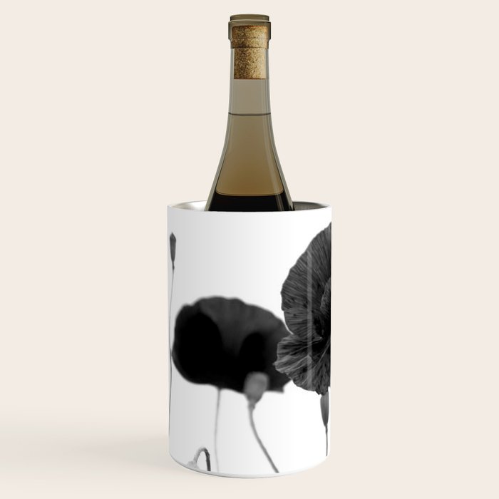 Poppy (black and white) Wine Chiller Gallery Image 2