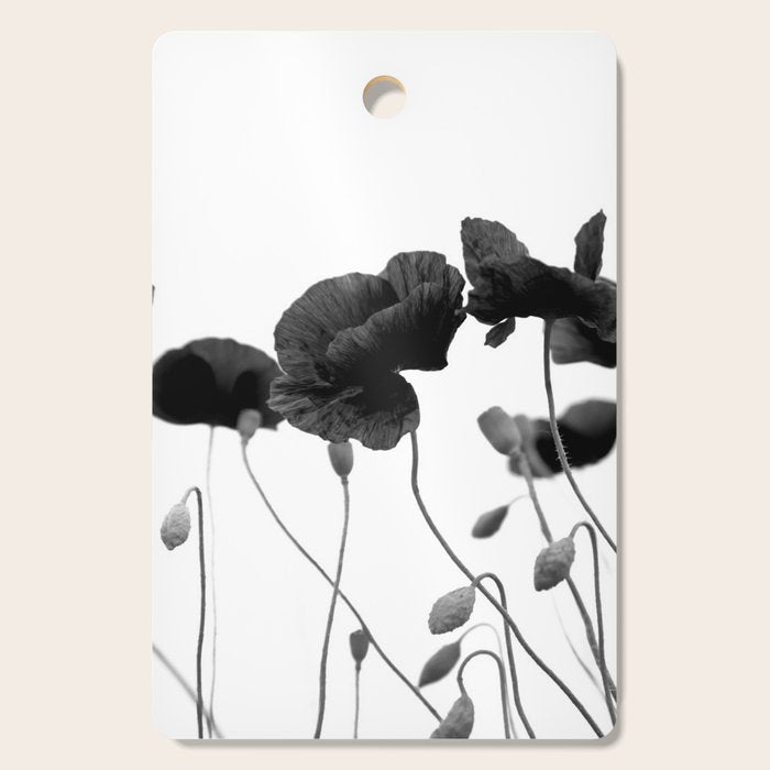 Poppy (black and white) Cutting Board Gallery Image 1