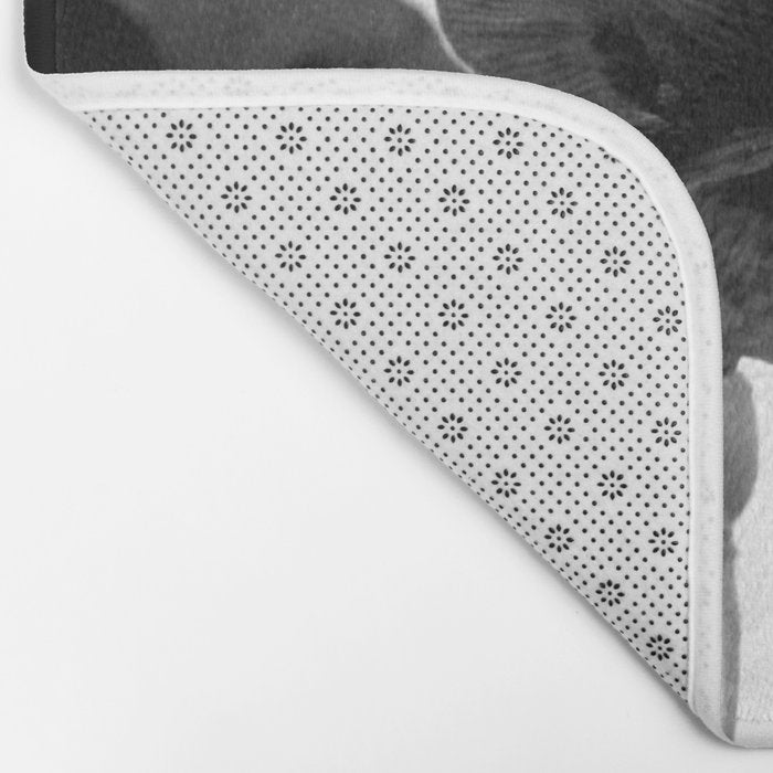Poppy (black and white) Bath Mat Gallery Image 2