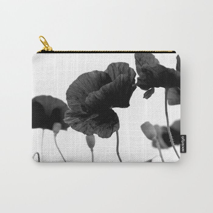 Poppy (black and white) Carry All Pouch Gallery Image 1