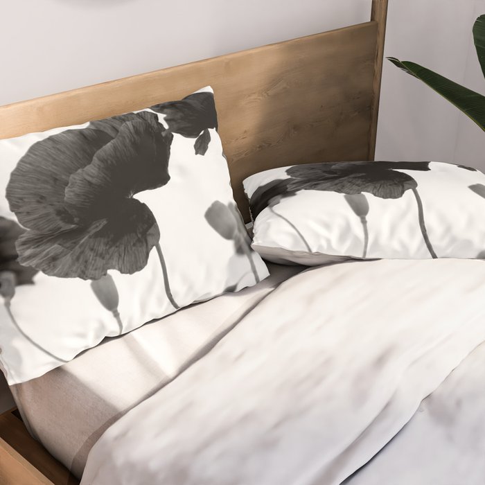 Poppy (black and white) Pillow Sham Gallery Image 2