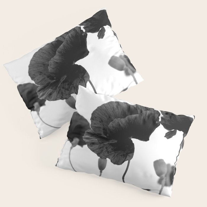 Poppy (black and white) Pillow Sham Gallery Image 3
