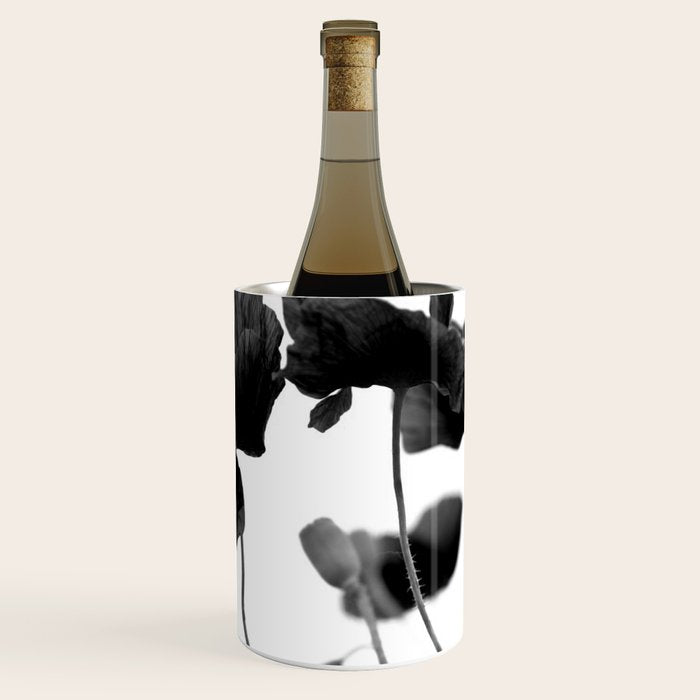 Poppy (black and white) Wine Chiller Gallery Image 3