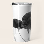 Poppy (black and white) Travel Mug Gallery Image 3