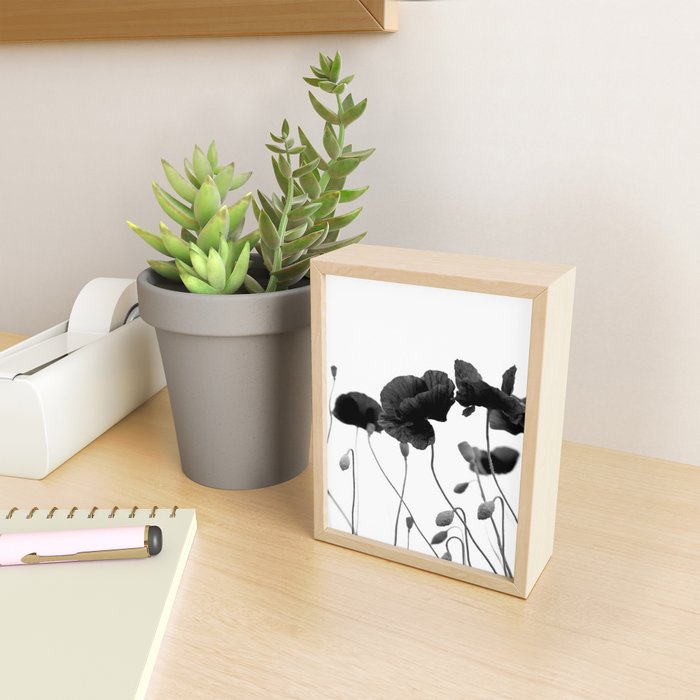 Poppy (black and white) Mini Art Print Gallery Image 2