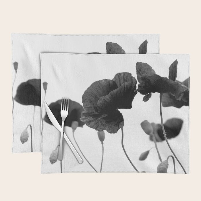Poppy (black and white) Placemat Gallery Image 1