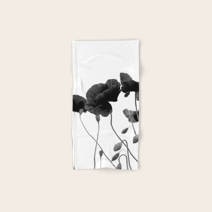 Poppy (black and white) Bath Towel Gallery Image 1