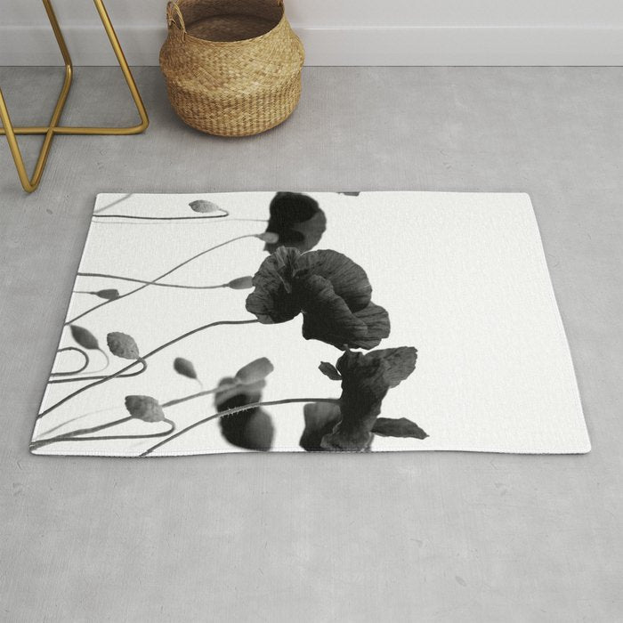 Poppy (black and white) Rug Gallery Image 1