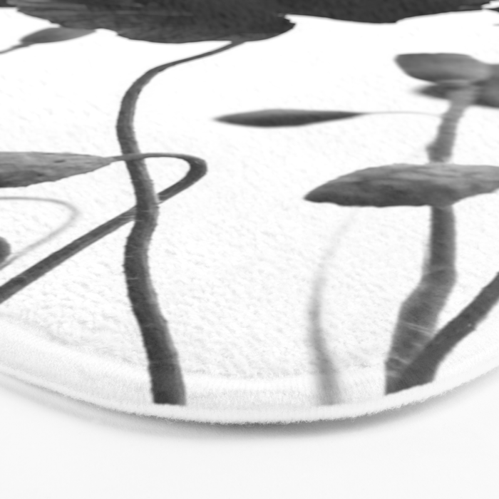 Poppy (black and white) Bath Mat Gallery Image 3