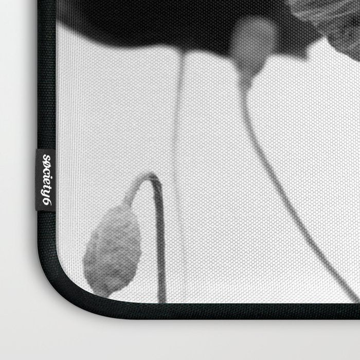 Poppy (black and white) Laptop Sleeve Gallery Image 3