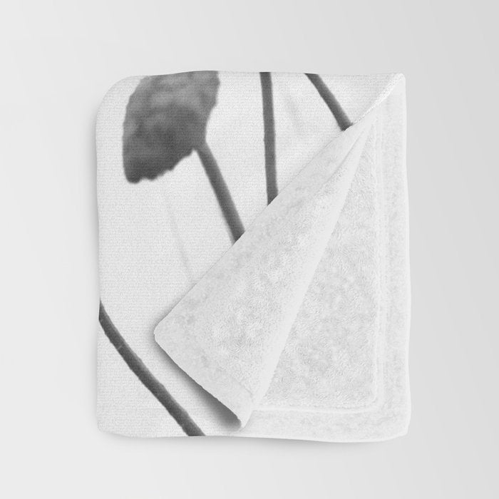 Poppy (black and white) Throw Blanket Gallery Image 3