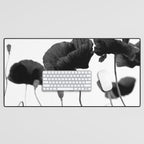 Poppy (black and white) Desk Mat Gallery Image 1