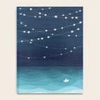 Garlands of stars, watercolor teal ocean Notebook Gallery Image 4