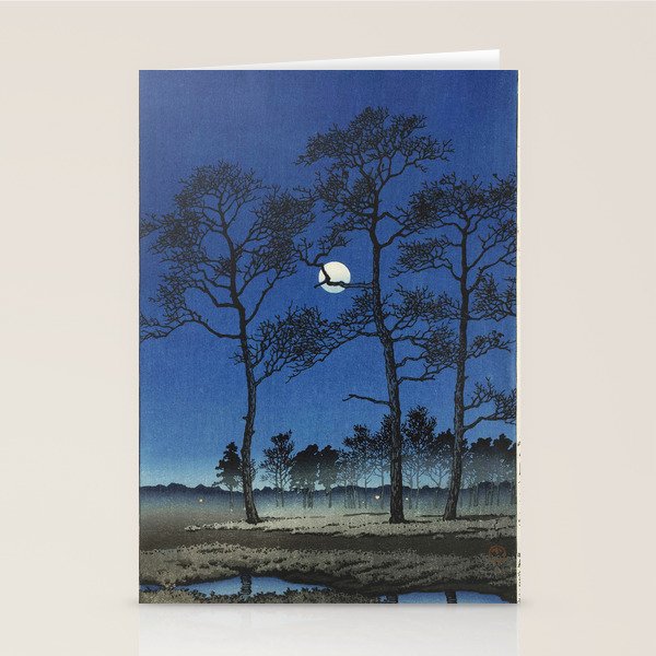 "Winter Moon at Toyamagahara" by Hasui Kawase, 1931 Stationery Card Gallery Image 2