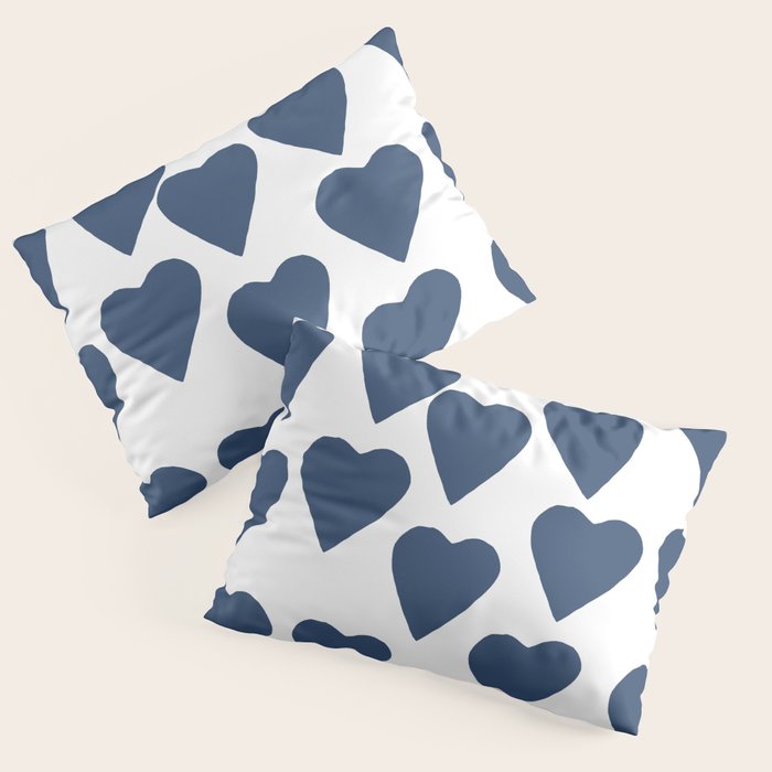 Hearts Navy Pillow Sham Gallery Image 1