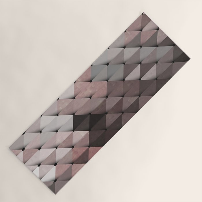 Triangles Putty Mauve Yoga Mat Gallery Image 1