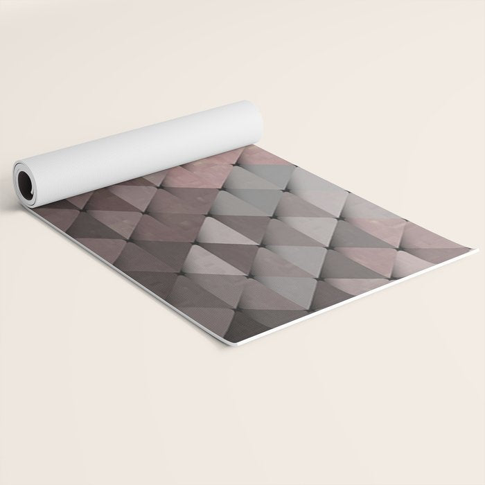 Triangles Putty Mauve Yoga Mat Gallery Image 2