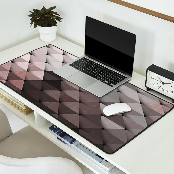 Triangles Putty Mauve Desk Mat Gallery Image 2