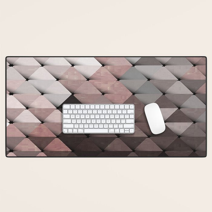 Triangles Putty Mauve Desk Mat Gallery Image 1
