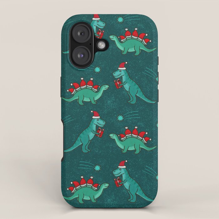 Cute Christmas Dinosaurs Dinos Dinosaur iPhone Case Gallery Image 1