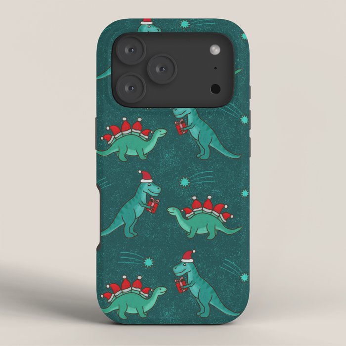 Cute Christmas Dinosaurs Dinos Dinosaur iPhone Case Gallery Image 3